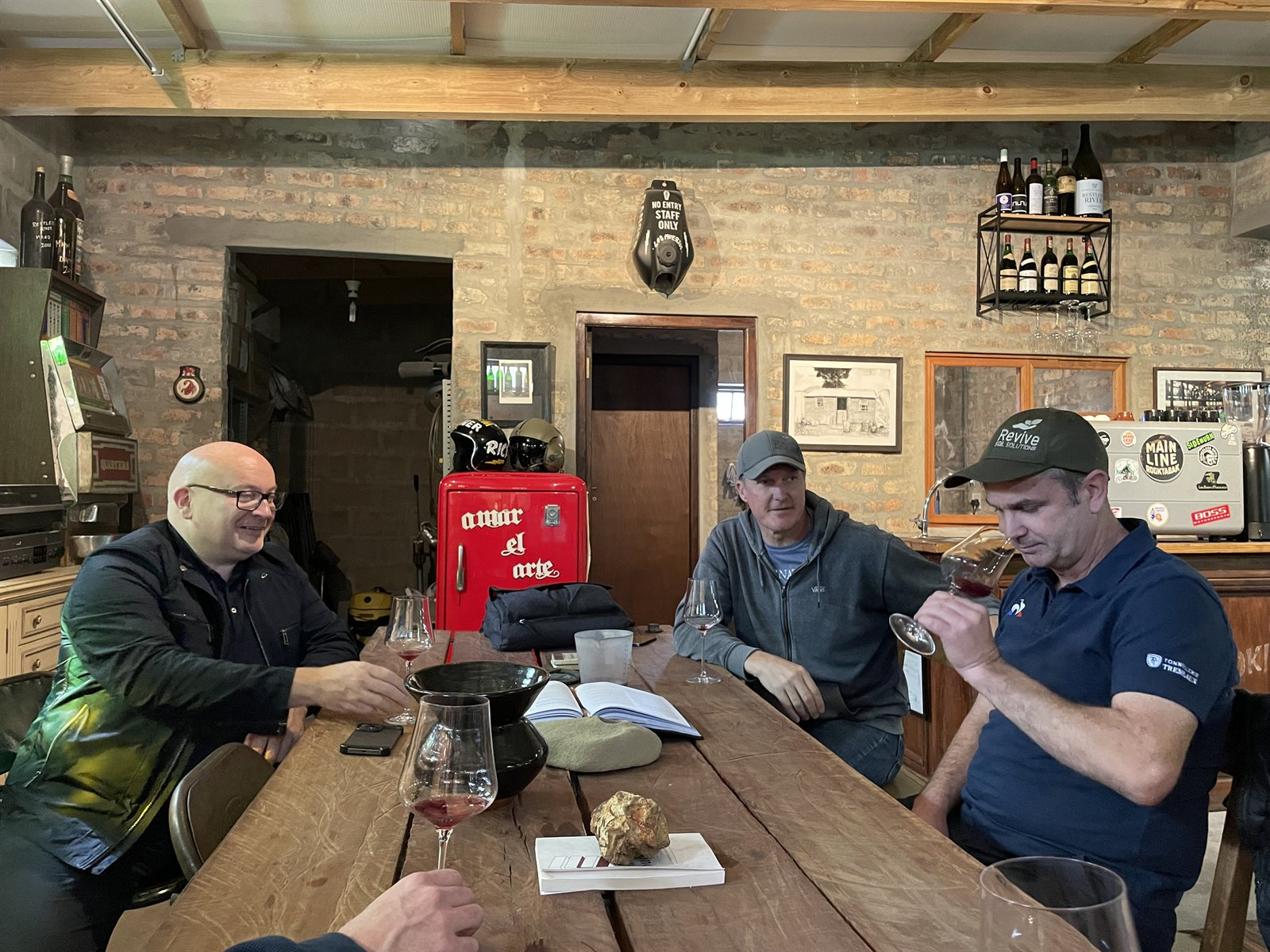 Tasting Pinot Noir components for Velour 2023 with the producers